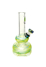 14mm Azul/Yellow Wrap Double Bubble Bong by Space Glass