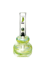 14mm Azul/Yellow Wrap Double Bubble Bong by Space Glass