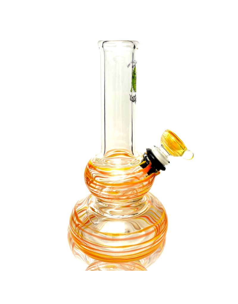 14mm Orange Wrap Double Bubble Bong by Space Glass