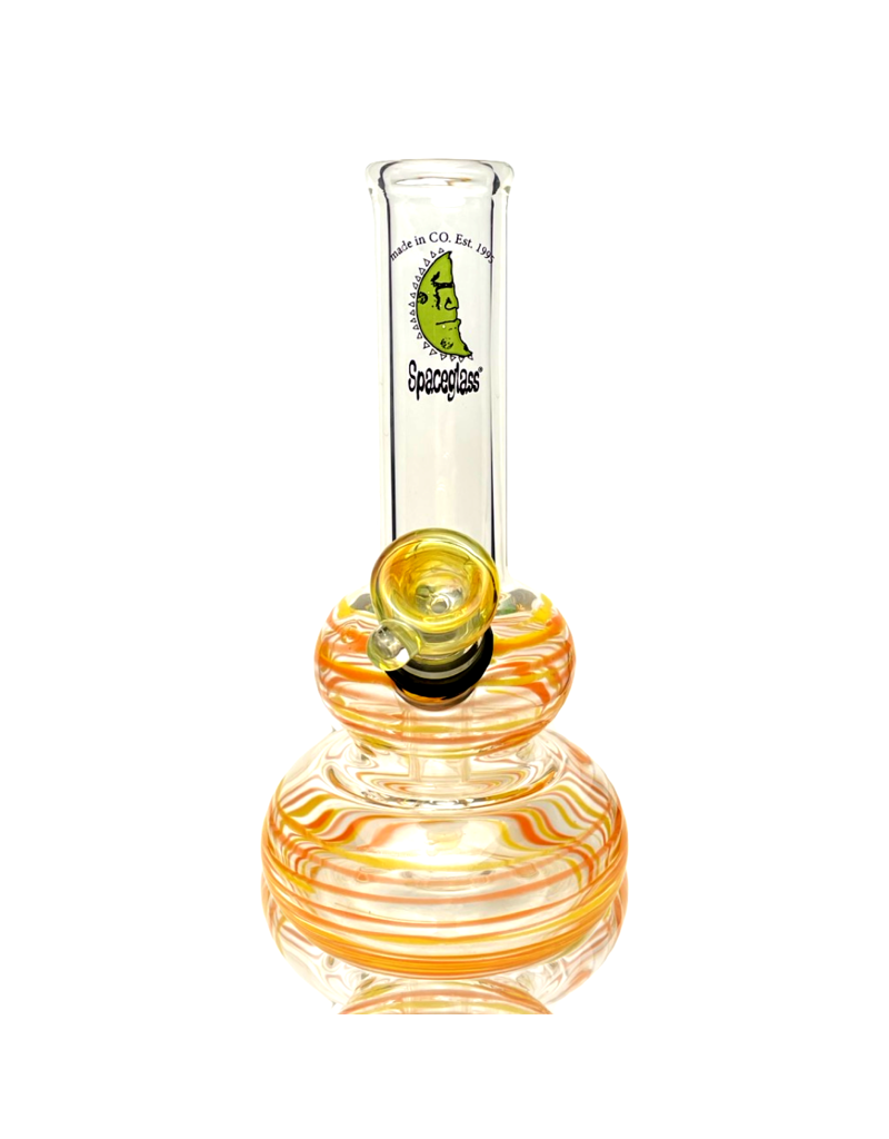 14mm Orange Wrap Double Bubble Bong by Space Glass