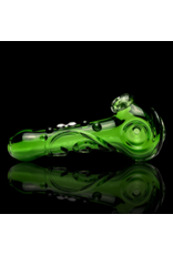 Koy Glass Emerald Scroll Pipe by Koy Glass