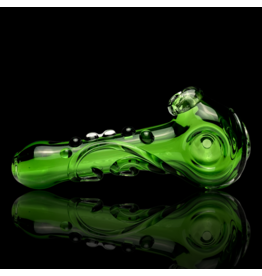 Koy Glass Emerald Scroll Pipe