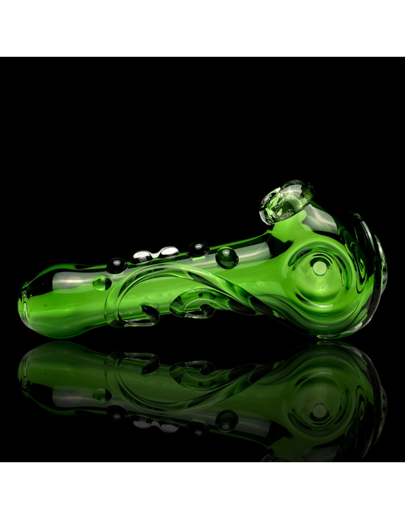 Koy Glass Emerald Scroll Pipe by Koy Glass