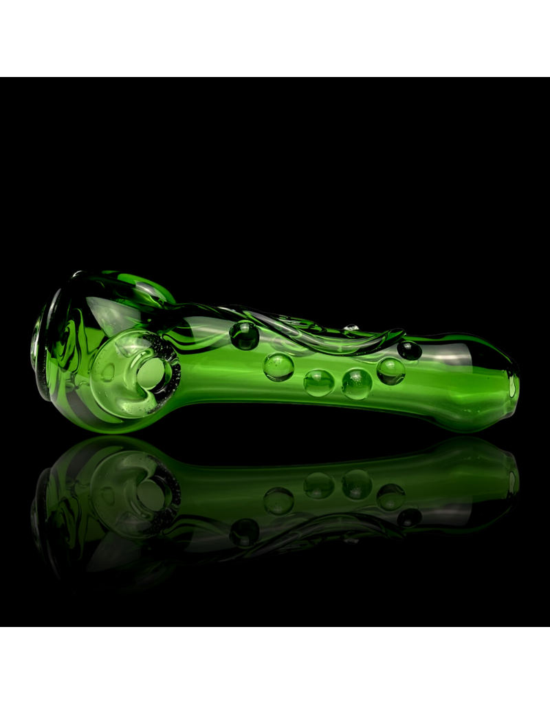 Koy Glass Emerald Scroll Pipe by Koy Glass