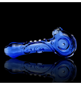 Koy Glass Light Cobalt Scroll Pipe