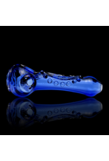 Koy Glass Light Cobalt Decorated Pipe by Koy Glass