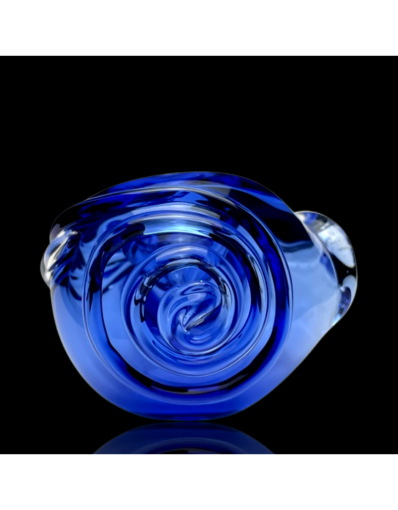 Koy Glass Light Cobalt Scroll Pipe by Koy Glass