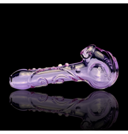 Koy Glass Trans Purple Scroll Pipe
