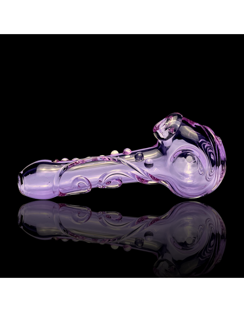 Koy Glass Trans Purple Decorated Pipe by Koy Glass