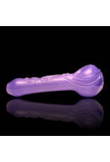 Koy Glass Milky Purple Decorated Pipe by Koy Glass