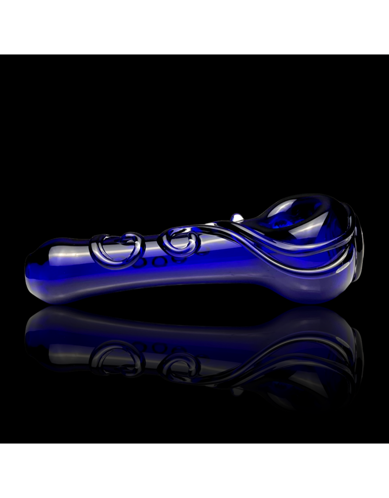 Koy Glass Cobalt Decorated Pipe by Koy Glass