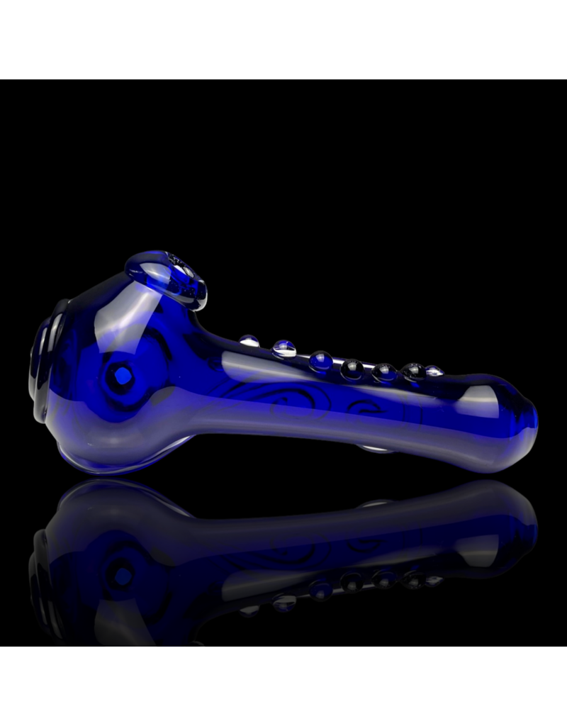 Koy Glass Cobalt Scroll Pipe by Koy Glass