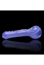 Koy Glass Milky Blue Scroll Pipe by Koy Glass