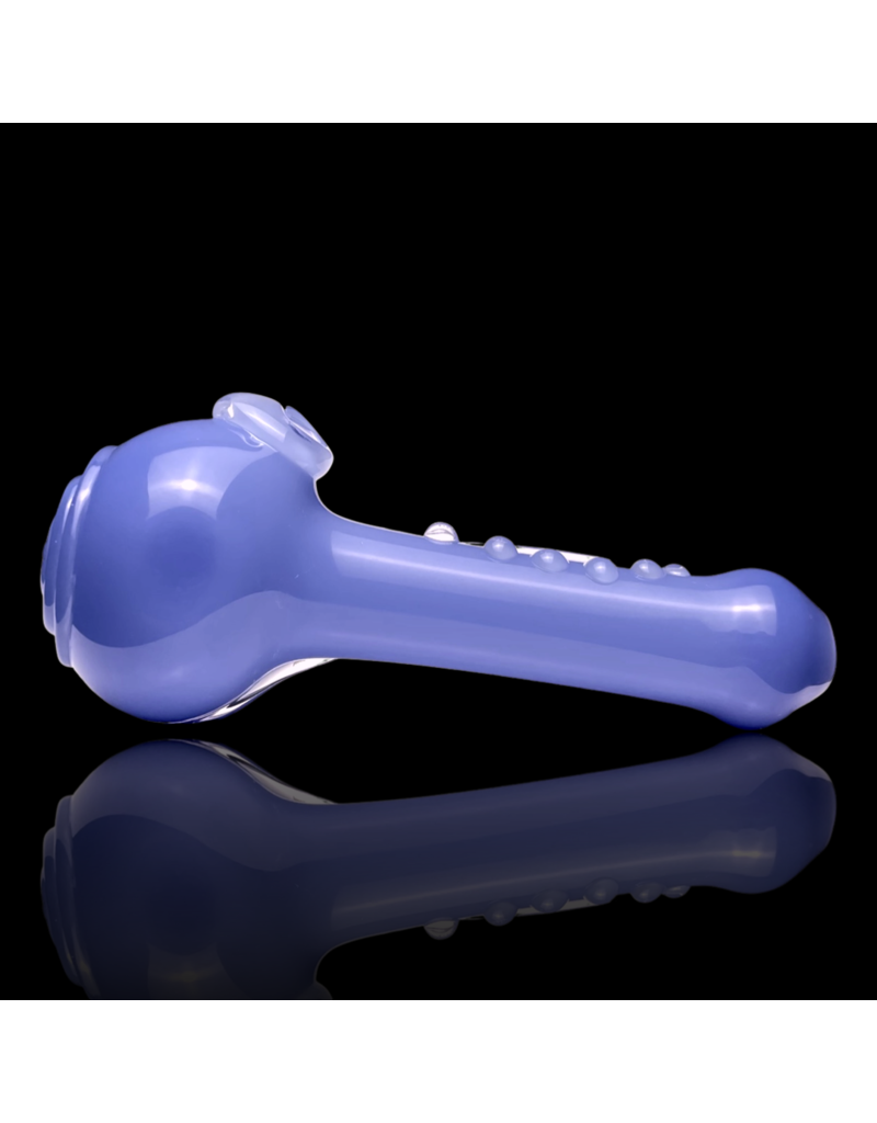 Koy Glass Milky Blue Decorated Pipe by Koy Glass