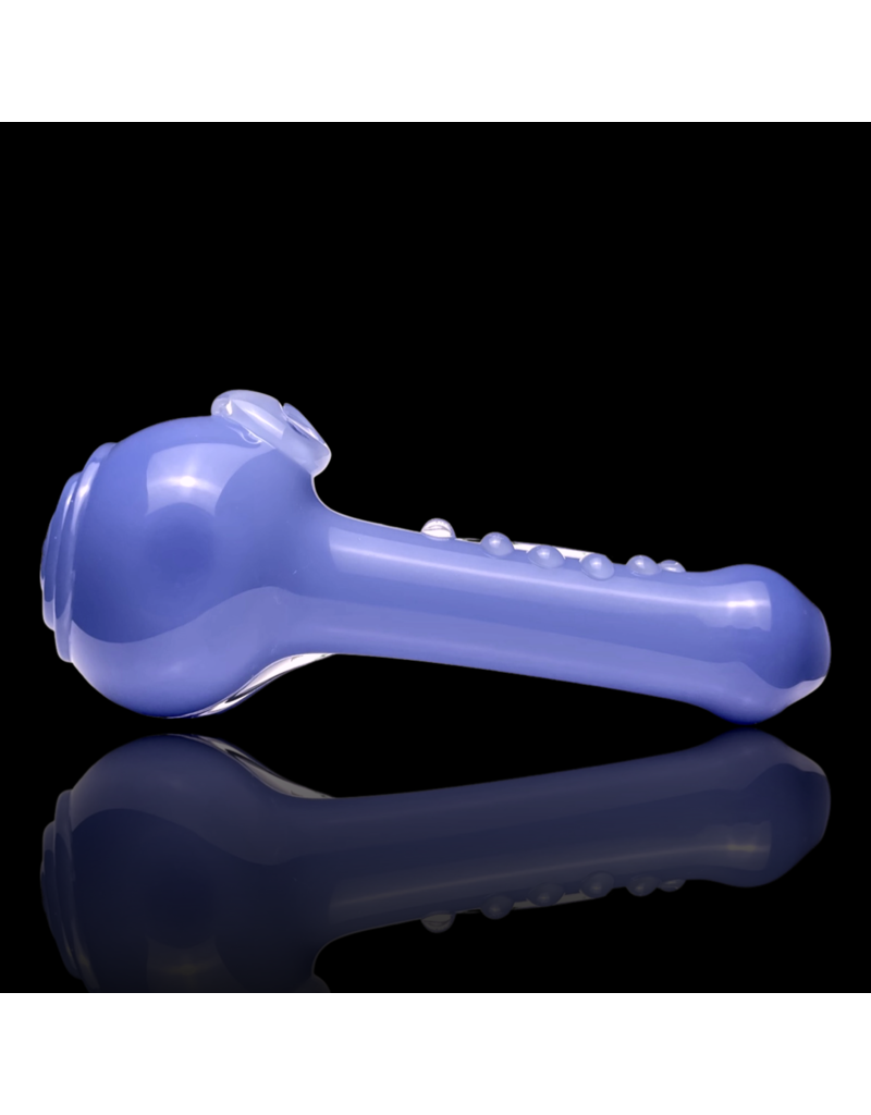 Koy Glass Milky Blue Scroll Pipe by Koy Glass