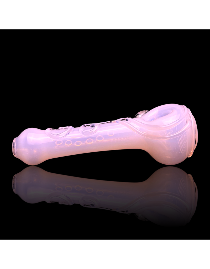 Koy Glass Jade Pink Scroll Pipe by Koy Glass