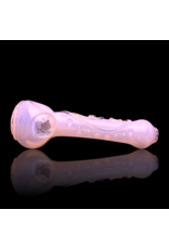 Koy Glass Jade Pink Decorated Pipe by Koy Glass