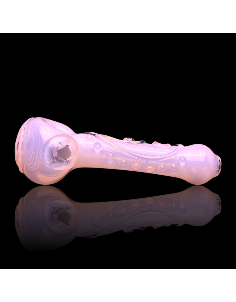 Koy Glass Jade Pink Scroll Pipe by Koy Glass