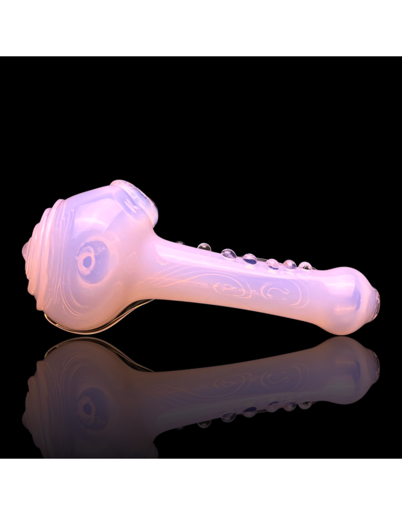 Koy Glass Jade Pink Scroll Pipe by Koy Glass