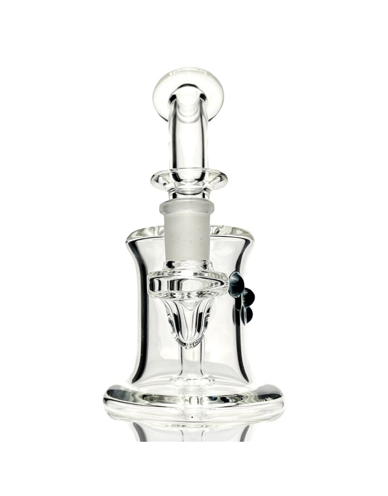 Brickyard Glass 14mm Blue Accented Clear Banger Hanger by Brickyard Glass