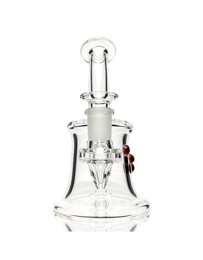 Brickyard Glass 14mm Red Accented Clear Banger Hanger by Birckyard Glass