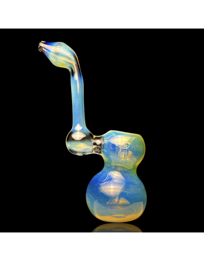 Heavy Silver Fume Jumbo Upright Bubbler by California Glass