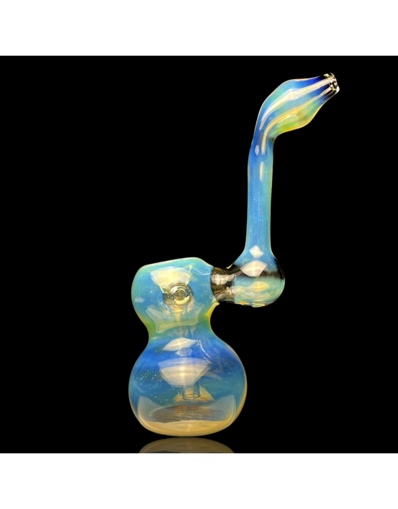 Heavy Silver Fume Jumbo Upright Bubbler by California Glass