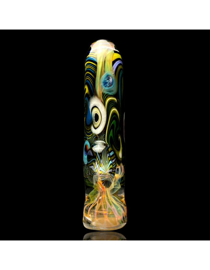 LG ISO Fume Chaos Chillum (B) by Crouch Glass
