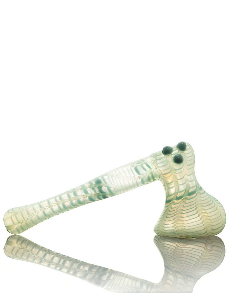 Witch DR Witch DR Frosted Green Wrap & Rake Hammer Bubbler by Treso Queso