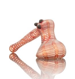 Witch DR SOLD Witch DR Frosted Red Wrap & Rake Hammer Bubbler Pipe by Treso Queso