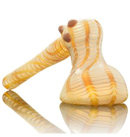Witch DR SOLD Witch DR Frosted Caramel Wrap & Rake Hammer Bubbler Pipe by Treso Queso