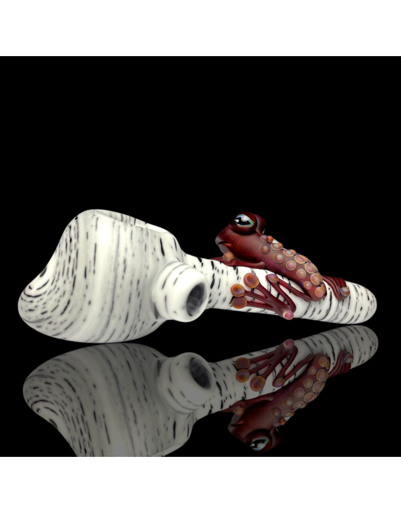 Witch DR Betula Birch Dark Garnet Frog Pipe by Witch DR