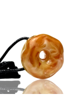 KGB Glass KGB Glass Marbled Orange Donut Pendant