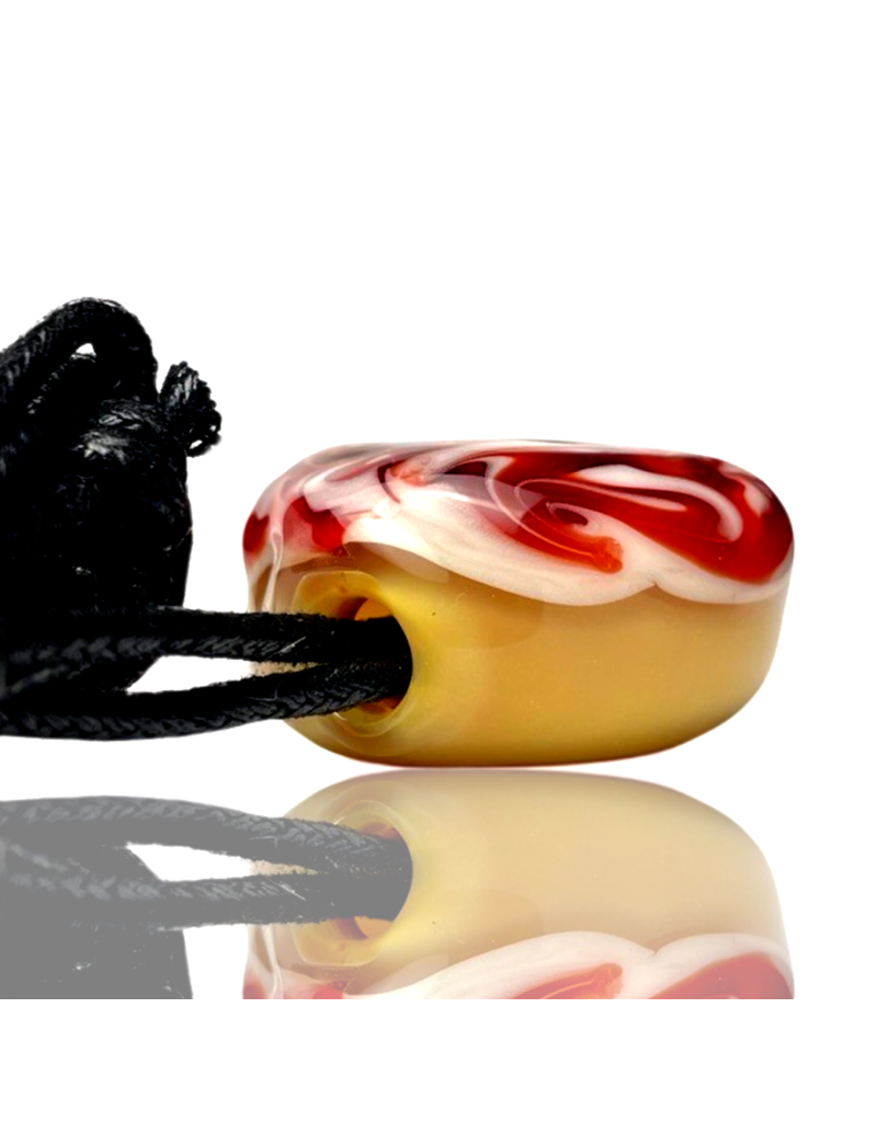 KGB Glass KGB Glass Marbled Cherry Donut Pendant