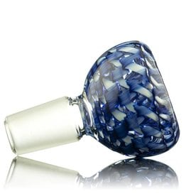 Kevin Engelmann 14mm Bong Bowl Bubble Slide BLUE Ribbon Coil over Clear Glass by Witch DR