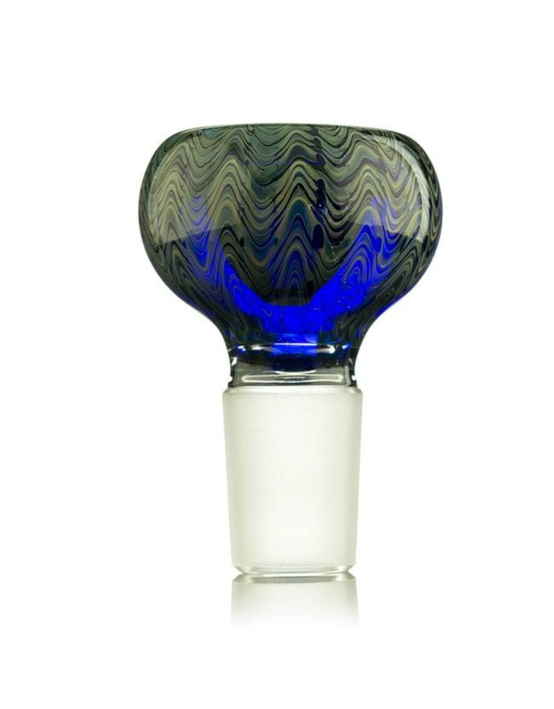 Kevin Engelmann 18mm Bong Bowl Slide Bubble Gold/Silver Fume over COBALT Glass by Witch DR