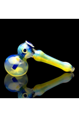 Silver Fume Cobalt Infused Hammer Bubbler Travy Buddy
