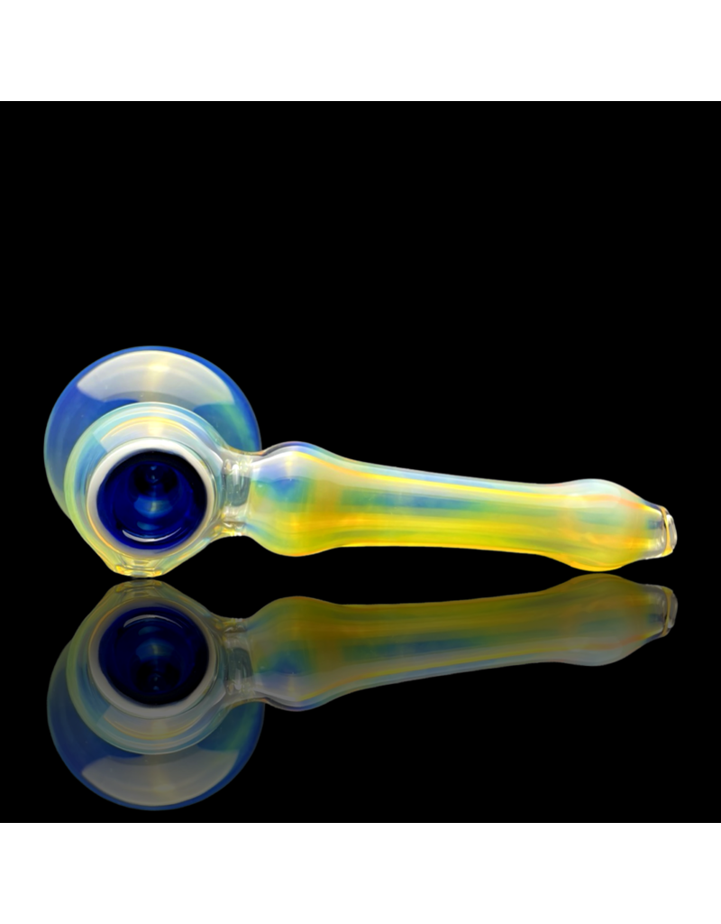 Silver Fume Cobalt Infused Hammer Bubbler Travy Buddy