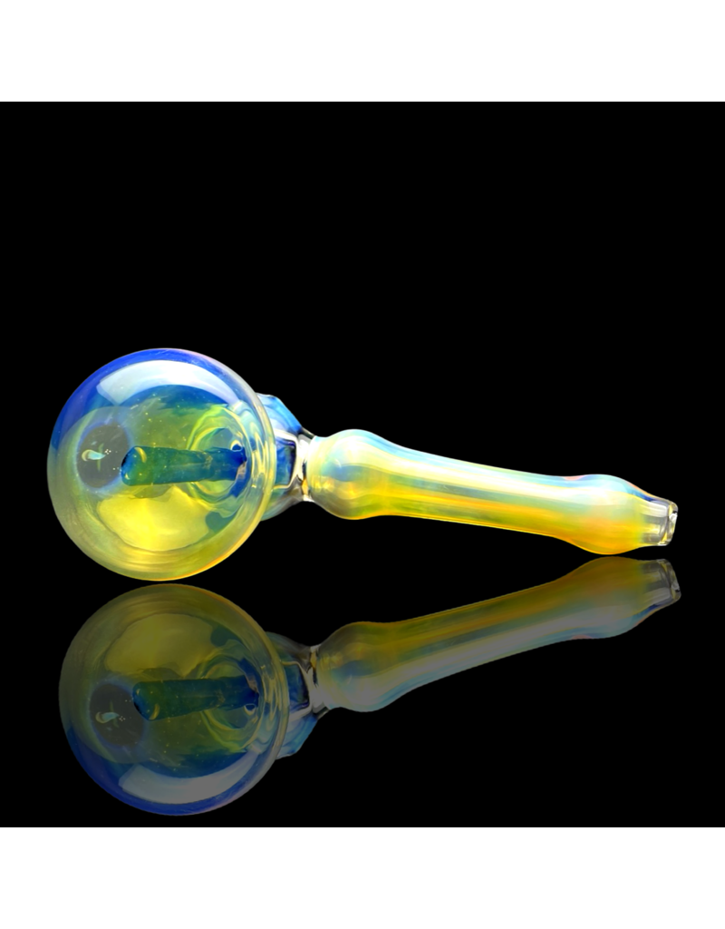 Silver Fume Cobalt Infused Hammer Bubbler Travy Buddy