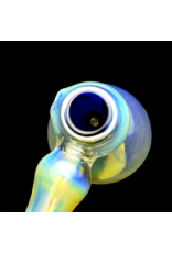 Silver Fume Cobalt Infused Hammer Bubbler Travy Buddy