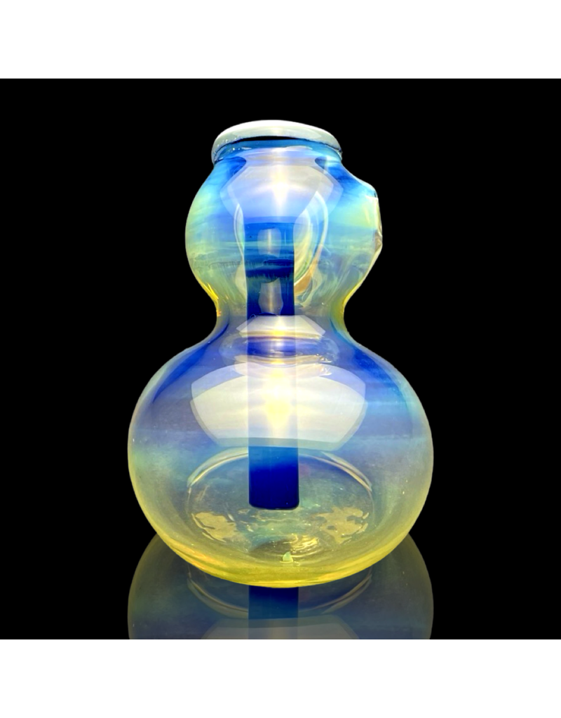 Silver Fume Cobalt Infused Hammer Bubbler Travy Buddy