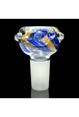 18mm Worked Dichro Bubble Slide (B) Rainbow Gabe