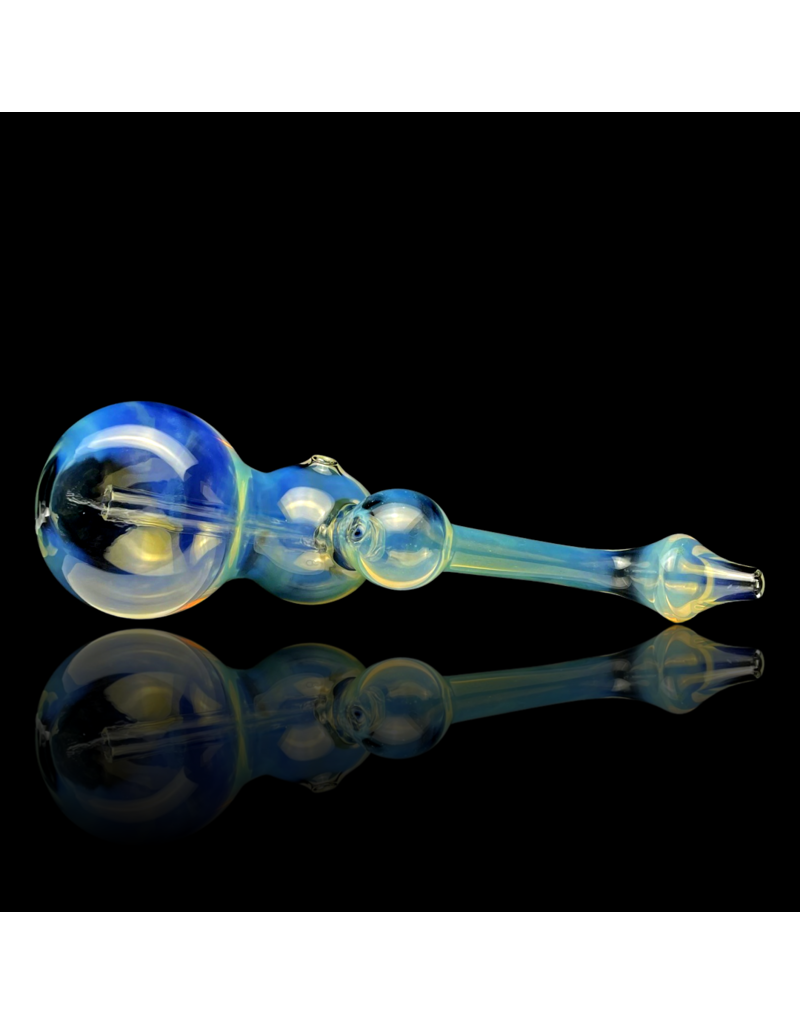 Jumbo Silver Fume Layback Bubbler Rainbow Gabe