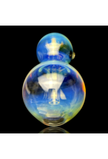 Jumbo Silver Fume Layback Bubbler Rainbow Gabe