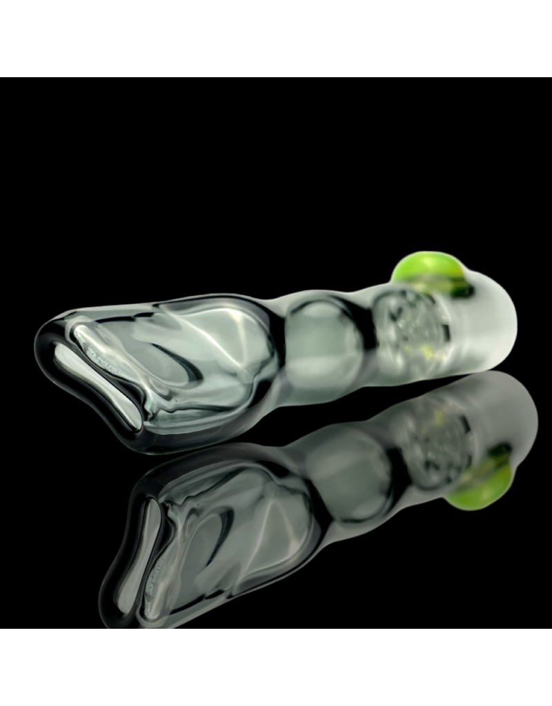 Smoke Honeycomb Chillum by Blazing Blue Glass