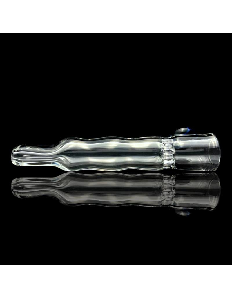 Clear Honeycomb Chillum by Blazing Blue Glass