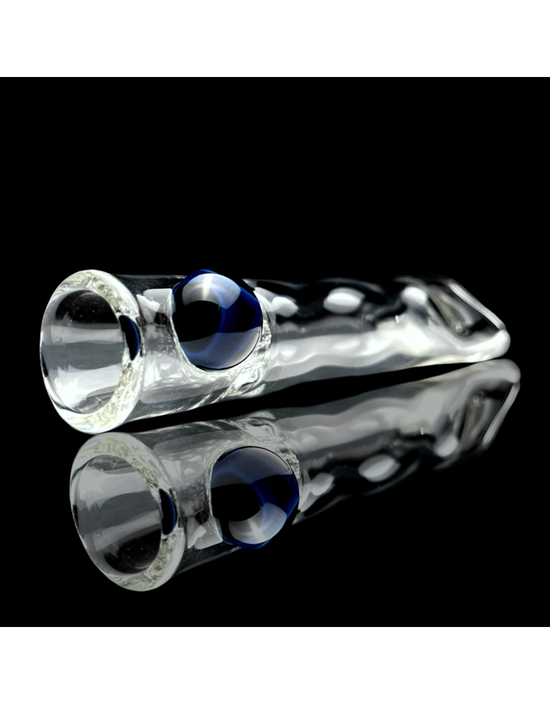 Clear Honeycomb Chillum by Blazing Blue Glass