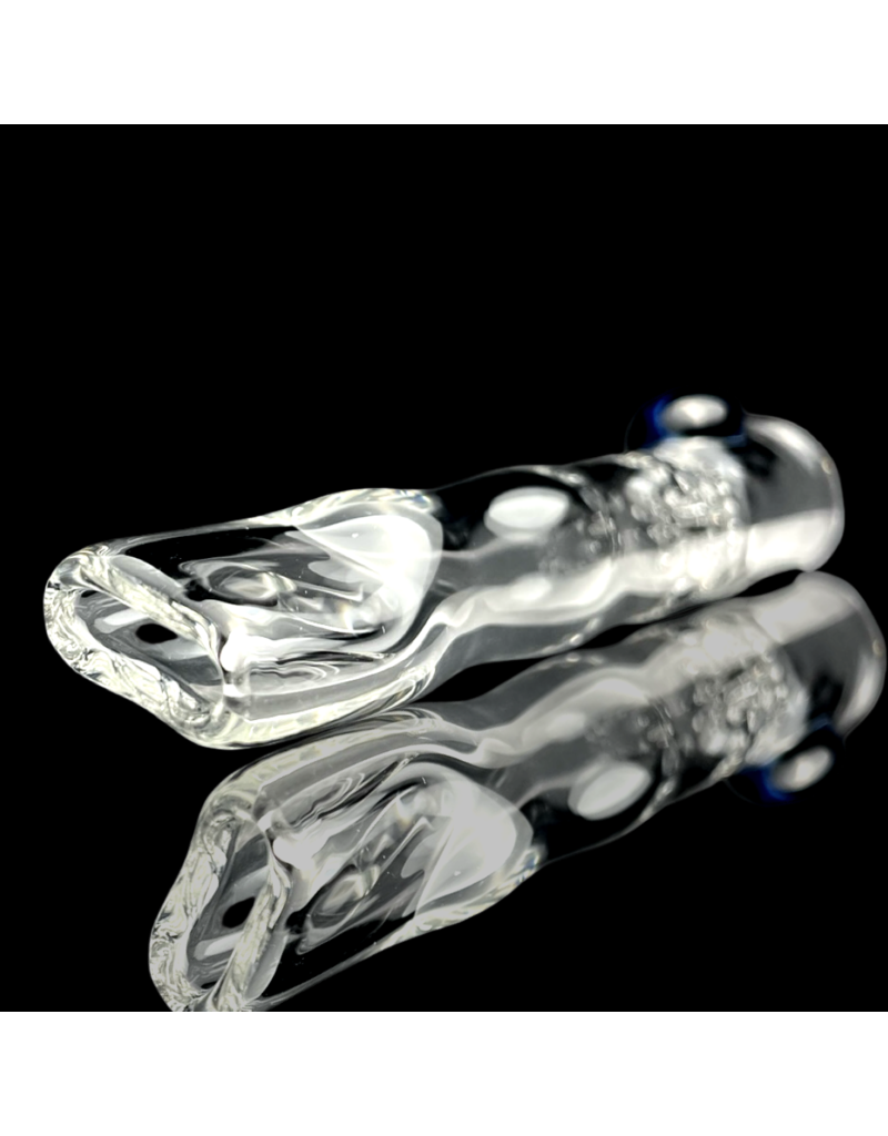 Clear Honeycomb Chillum by Blazing Blue Glass