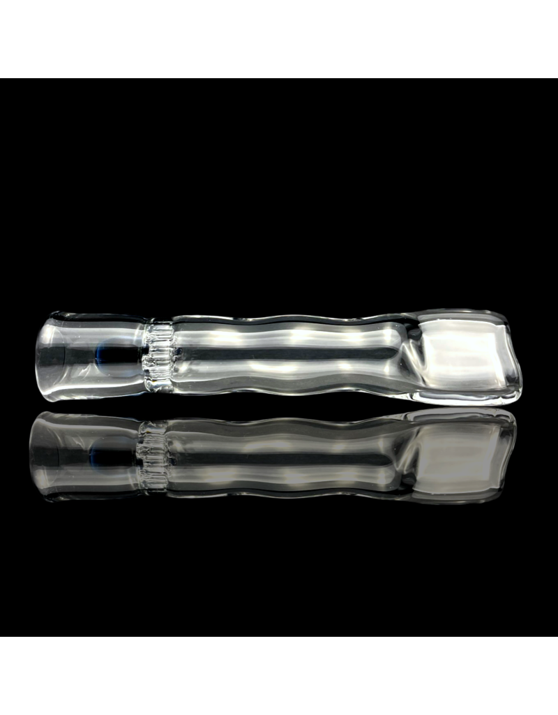 Clear Honeycomb Chillum by Blazing Blue Glass