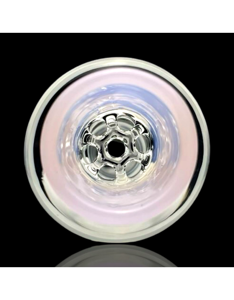 14mm JADE PINK Honeycomb Disc Slide Blazing Blue